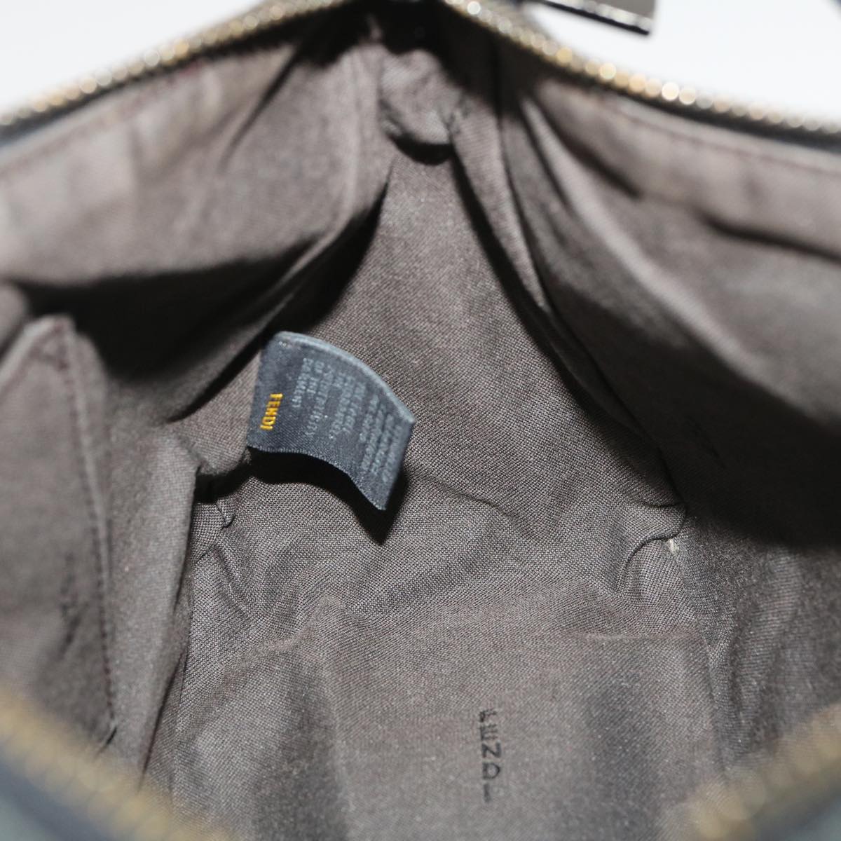 FENDI Zucchino Canvas Shoulder Bag Black am2528g