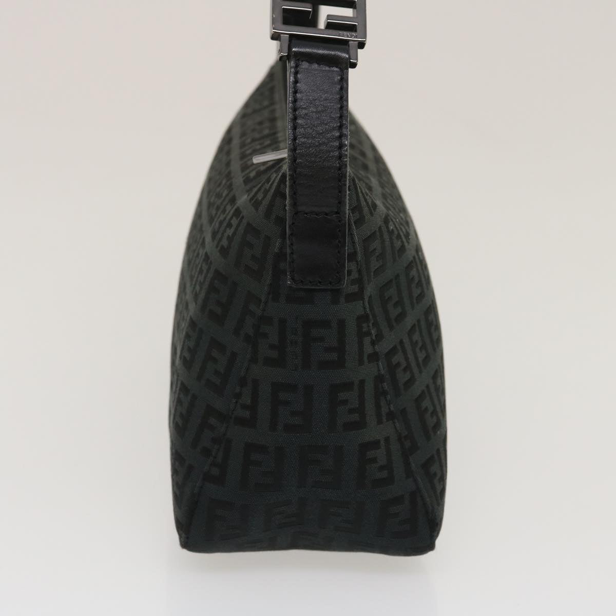 FENDI Zucchino Canvas Shoulder Bag Black am2528g