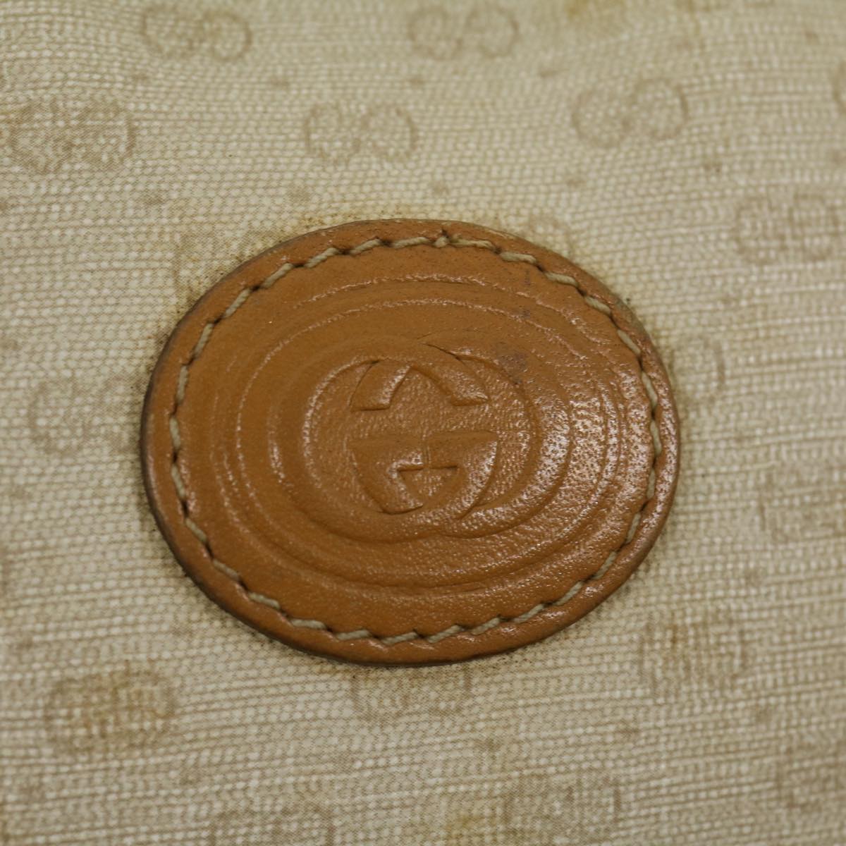 GUCCI Micro GG Canvas Shoulder Bag PVC Leather Beige Brown am2614g