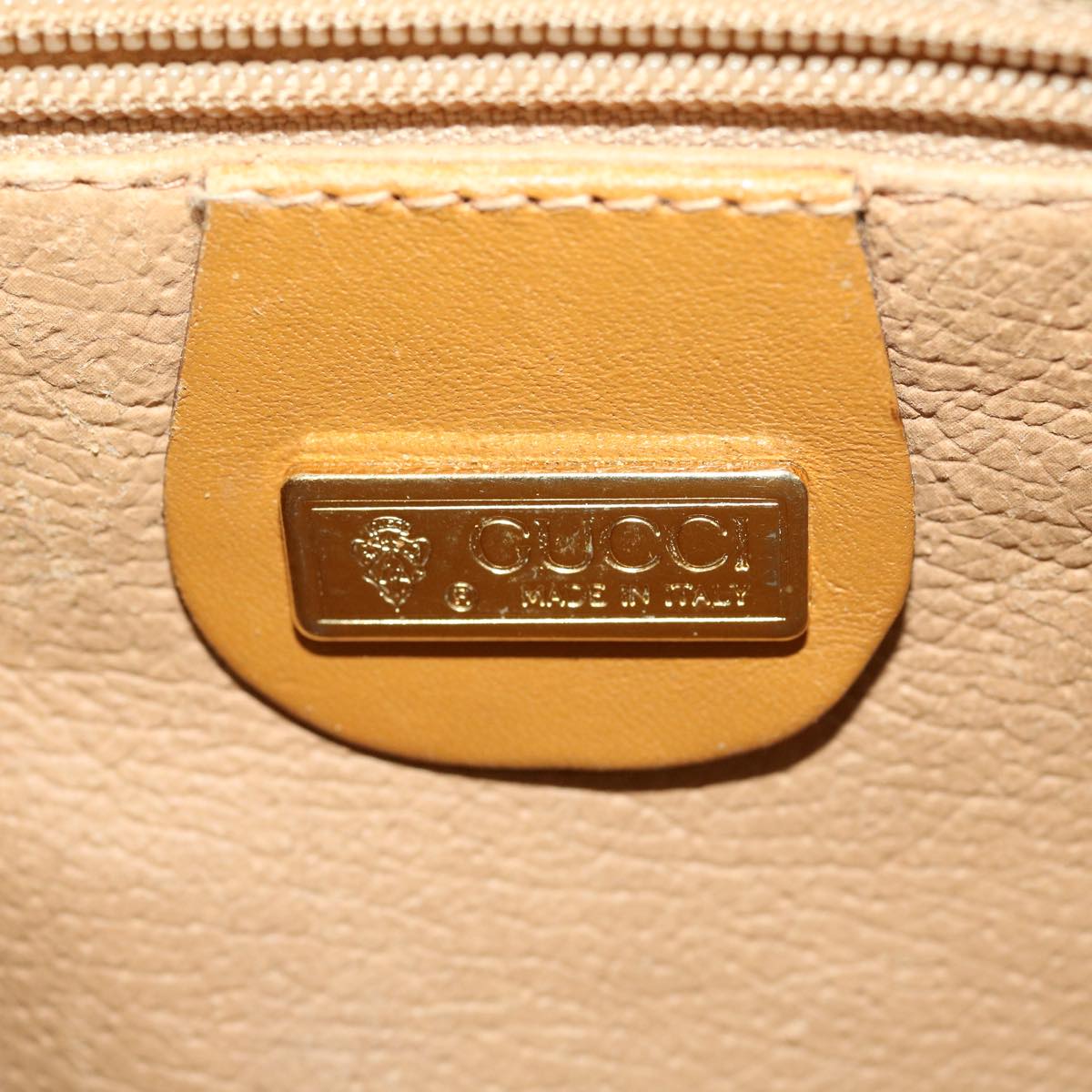 GUCCI Micro GG Canvas Shoulder Bag PVC Leather Beige Brown am2614g
