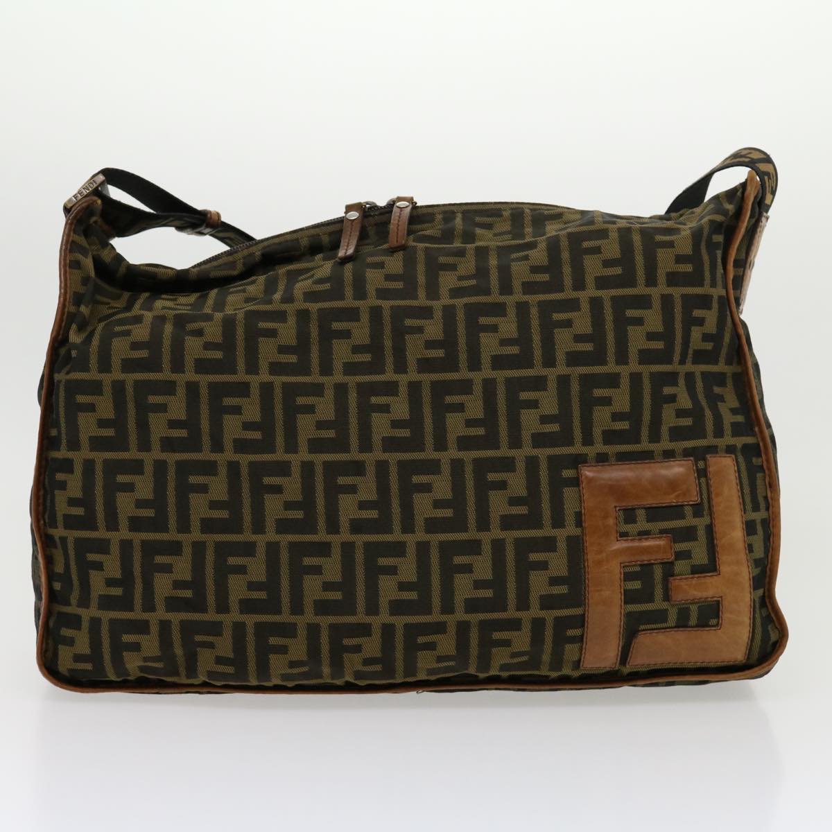 FENDI Zucca Canvas Shoulder Bag 2Set Black Brown am2696g
