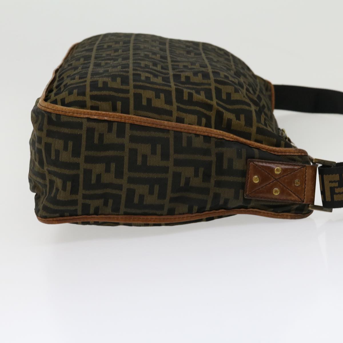 FENDI Zucca Canvas Shoulder Bag 2Set Black Brown am2696g