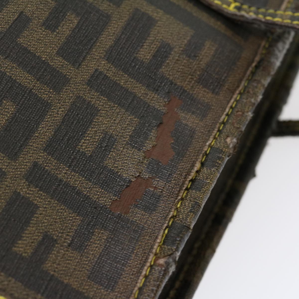 FENDI Zucca Canvas Shoulder Bag 2Set Black Brown am2696g