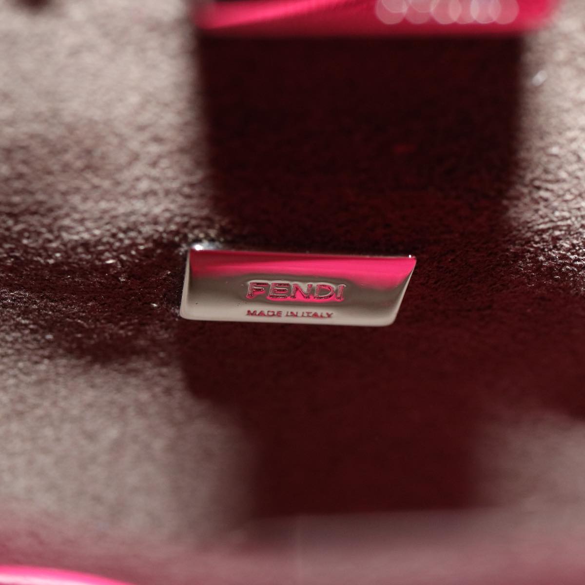 FENDI Micro Peek A Boo Hand Bag Leather 2way Pink am2705gA