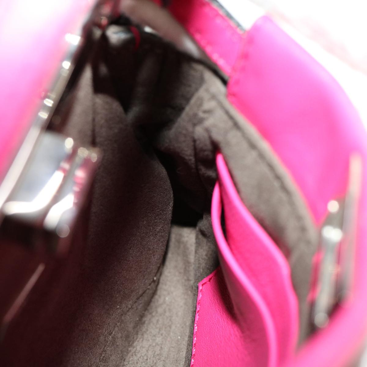 FENDI Micro Peek A Boo Hand Bag Leather 2way Pink am2705gA