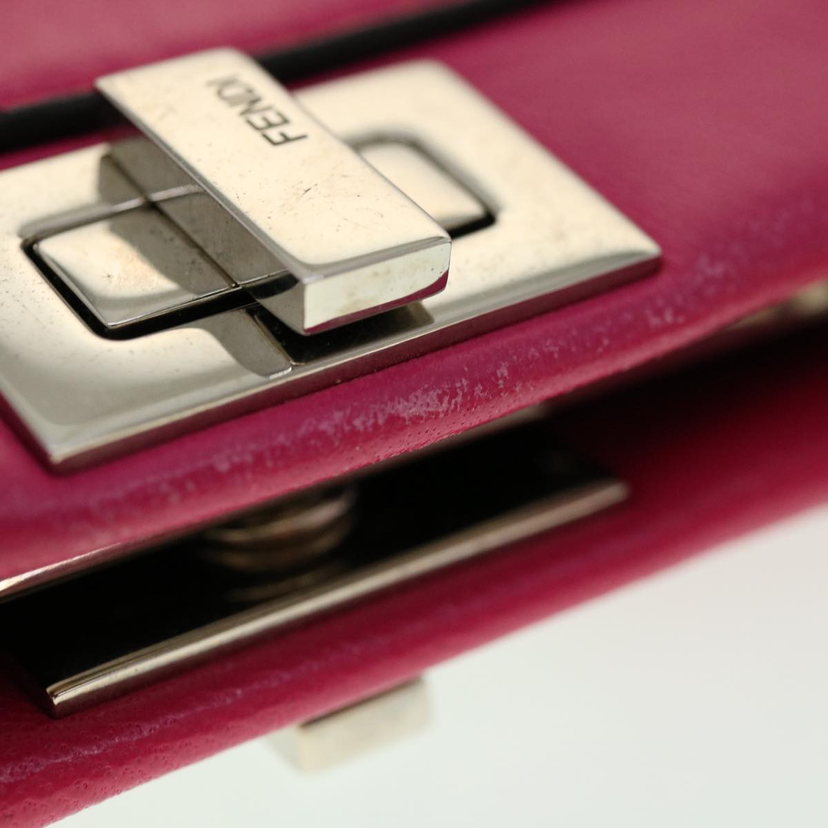 FENDI Micro Peek A Boo Hand Bag Leather 2way Pink am2705gA