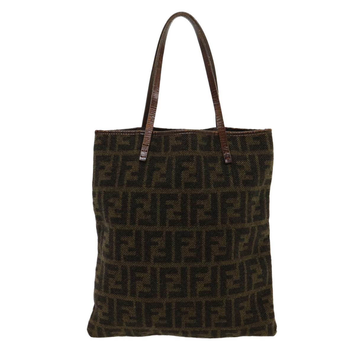 FENDI Zucca Canvas Tote Bag Wool Brown am2733g