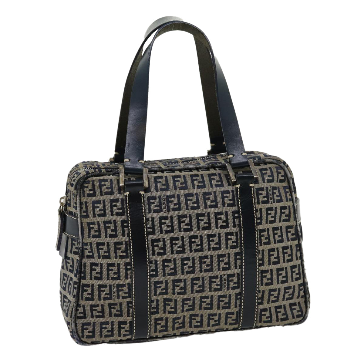 FENDI Zucchino Canvas Hand Bag Navy am2737g
