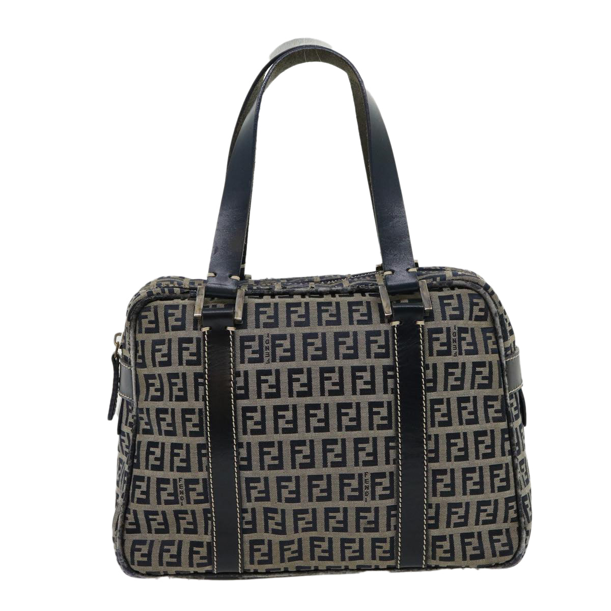 FENDI Zucchino Canvas Hand Bag Navy am2737g
