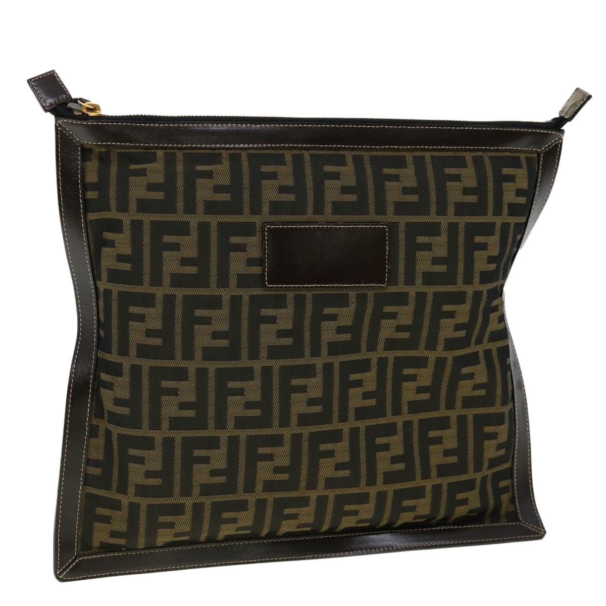 FENDI Zucca Canvas Clutch Bag Brown am2779g