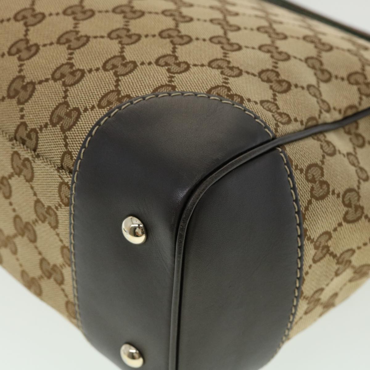 GUCCI Web Sherry Line GG Canvas Tote Bag Beige Green Red am2786g