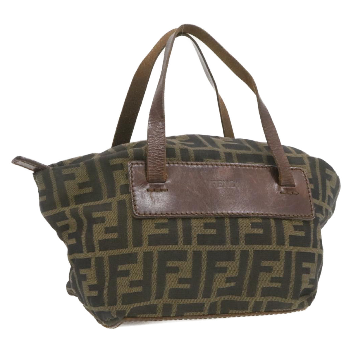 FENDI Zucca Canvas Hand Bag Brown Black **Sticky am375g