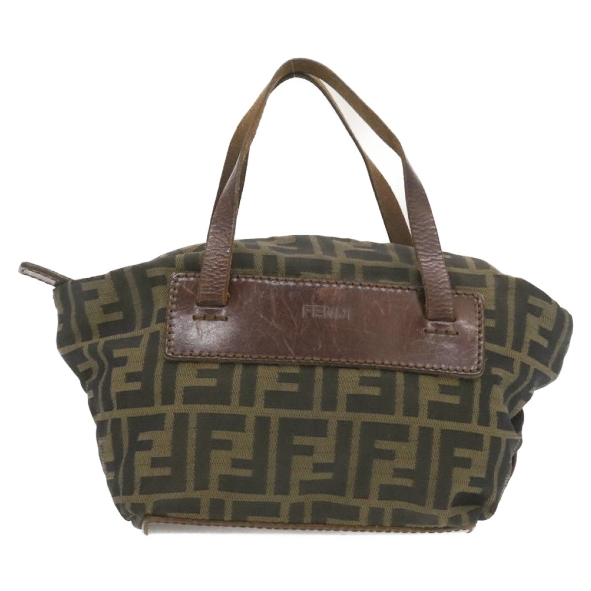 FENDI Zucca Canvas Hand Bag Brown Black **Sticky am375g