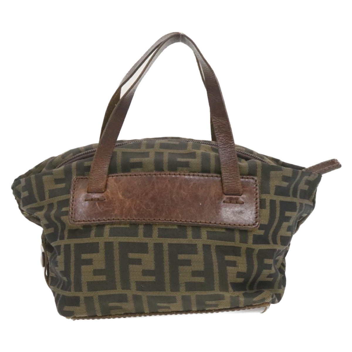 FENDI Zucca Canvas Hand Bag Brown Black **Sticky am375g