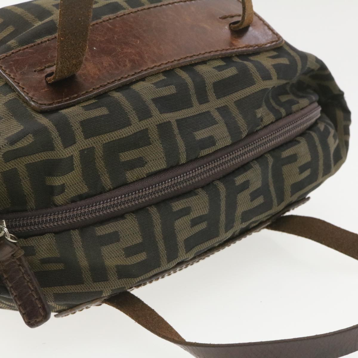 FENDI Zucca Canvas Hand Bag Brown Black **Sticky am375g