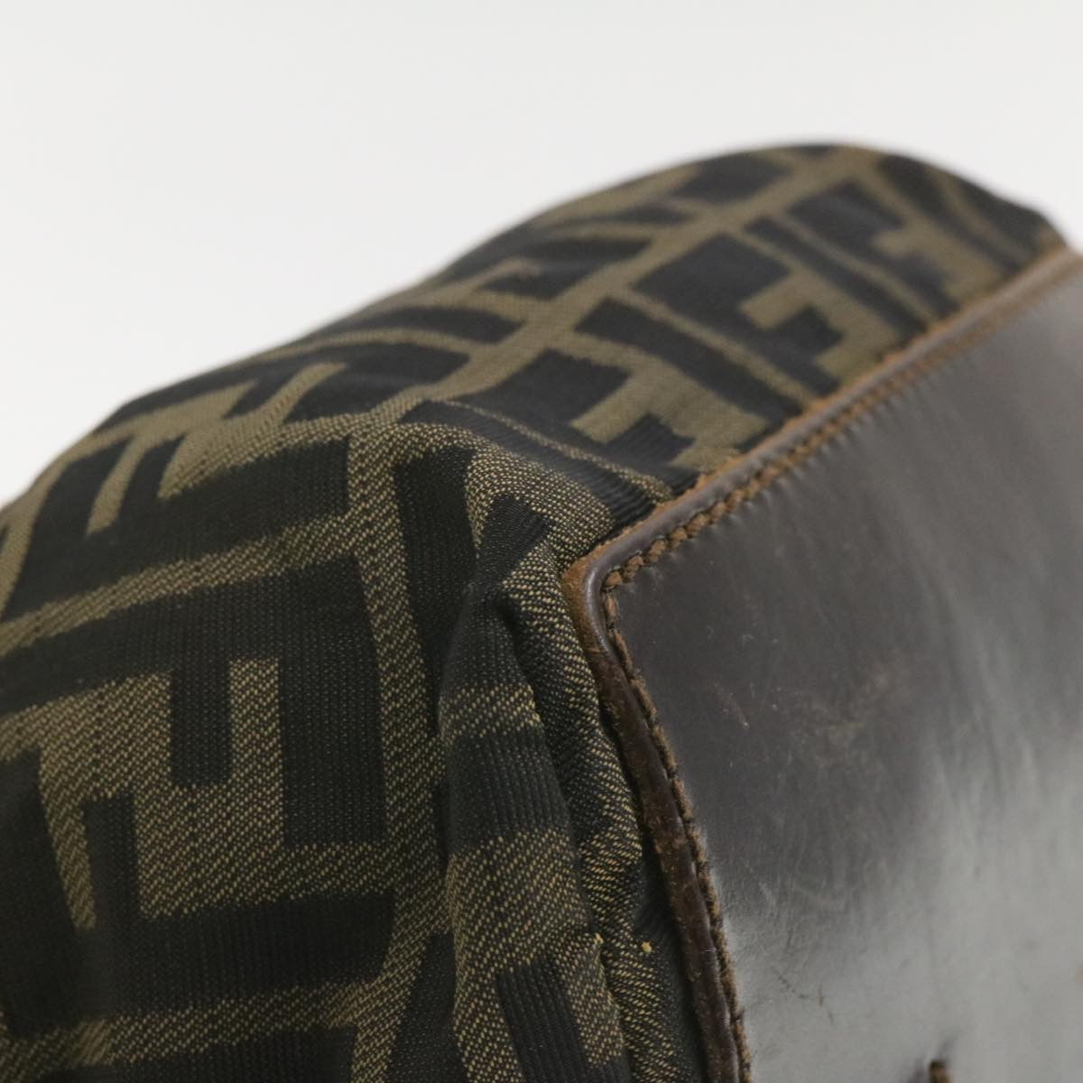 FENDI Zucca Canvas Hand Bag Brown Black **Sticky am375g