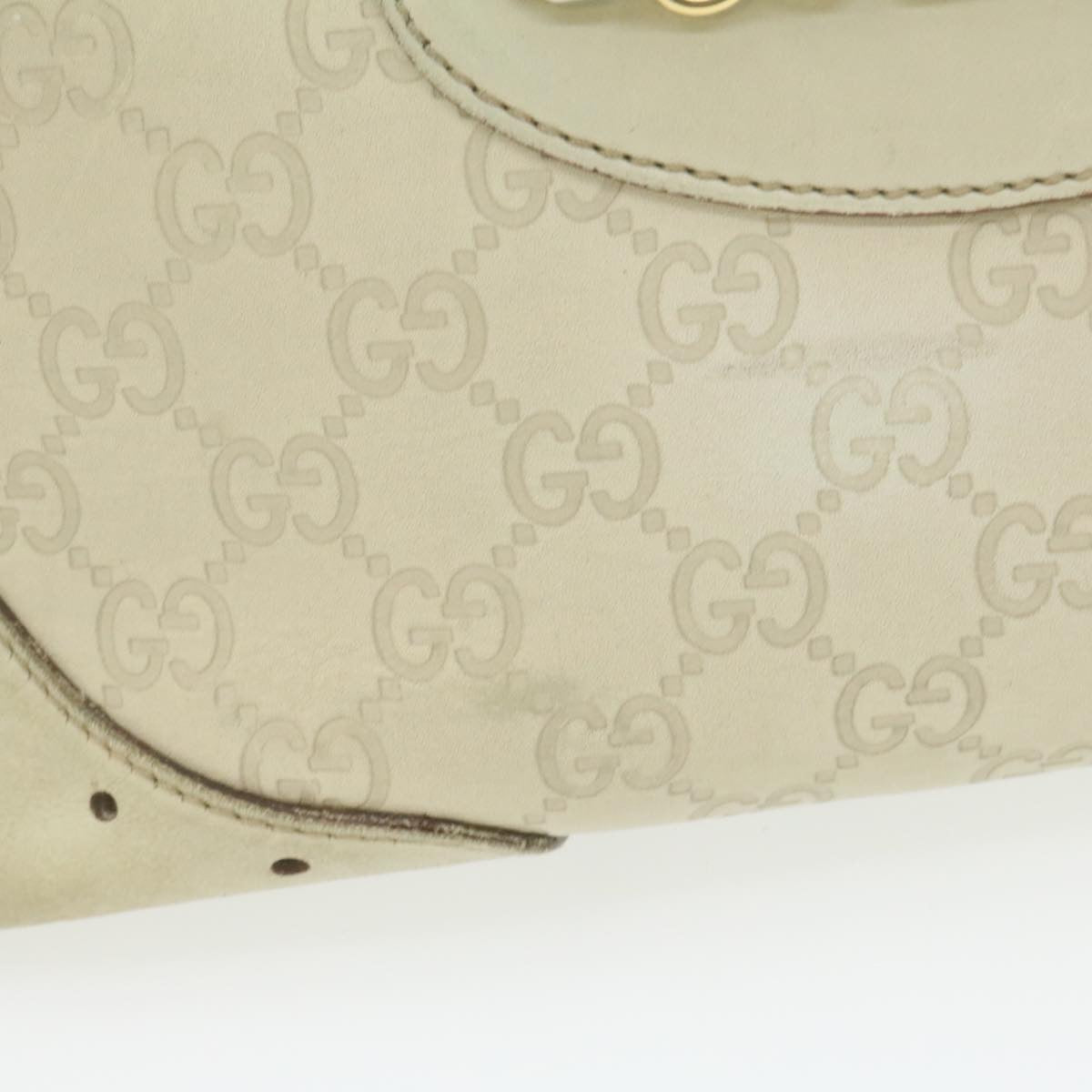 GUCCI Guccissima GG Canvas Tote Bag Leather White 145993213317 am692g