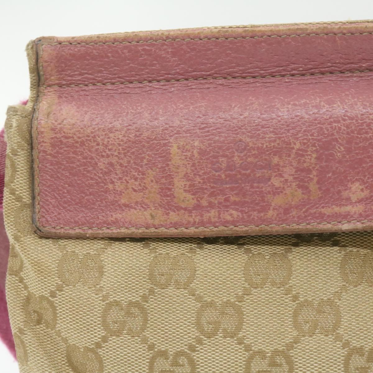 GUCCI GG Canvas Waist Bag Beige Pink am699g