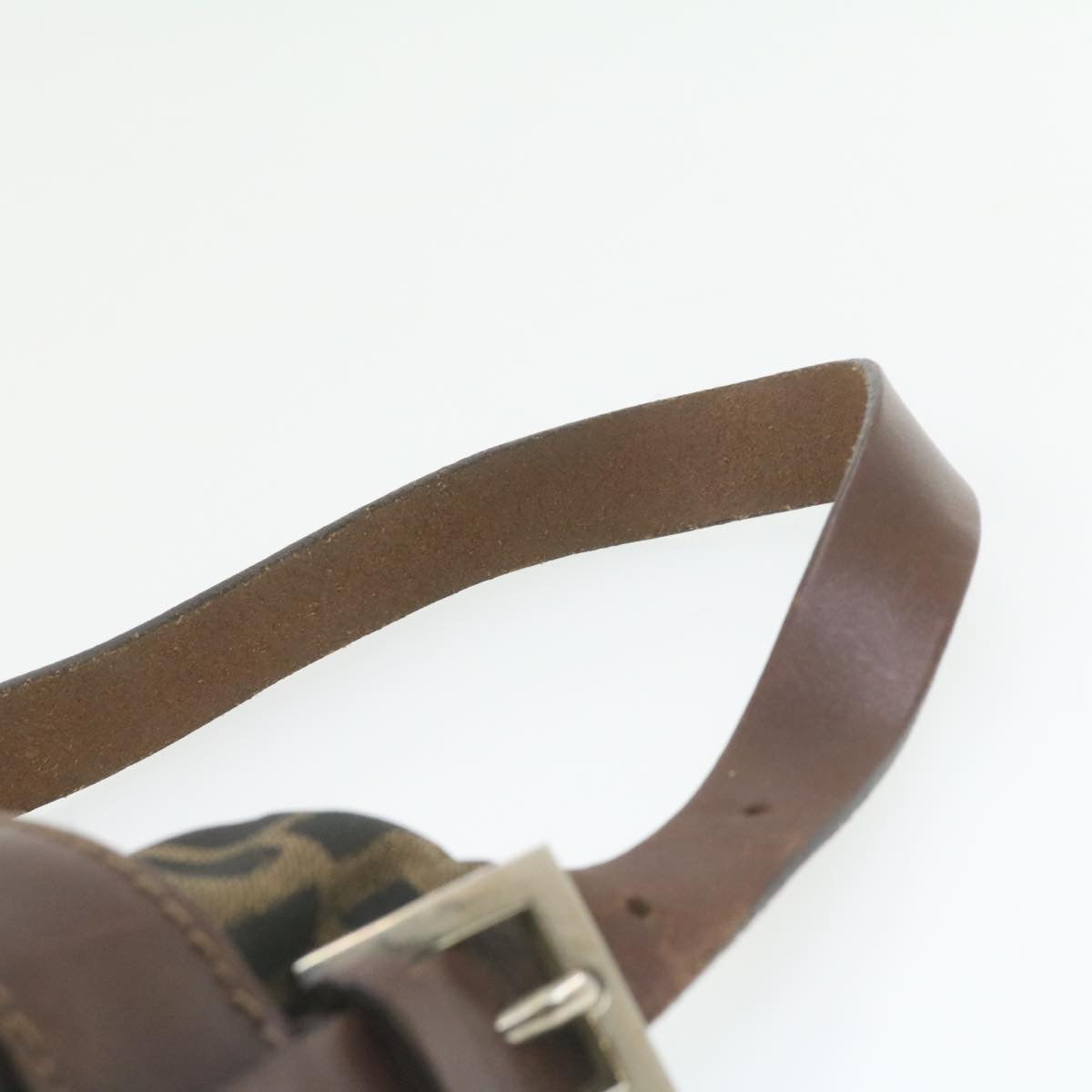 FENDI Zucca Canvas Hand Bag Brown Black am808g