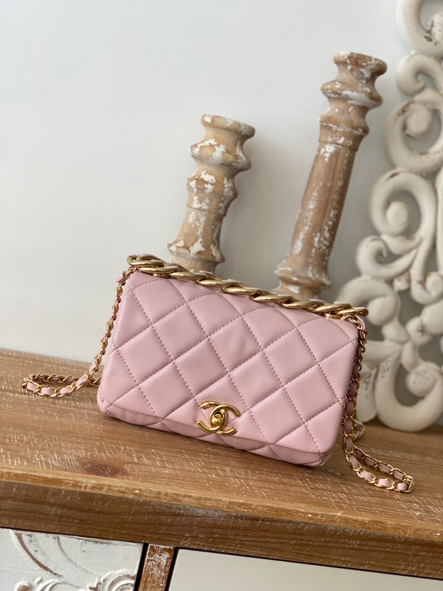 CHL Classic GLAMIamond GlamIap Bag Light PiNike For Women Bags 9.1in/23cm