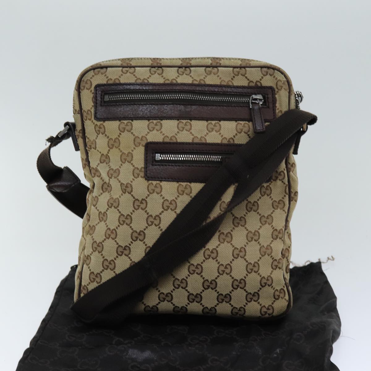 GUCCI GG Canvas Shoulder Bag Beige 92551 hk1276