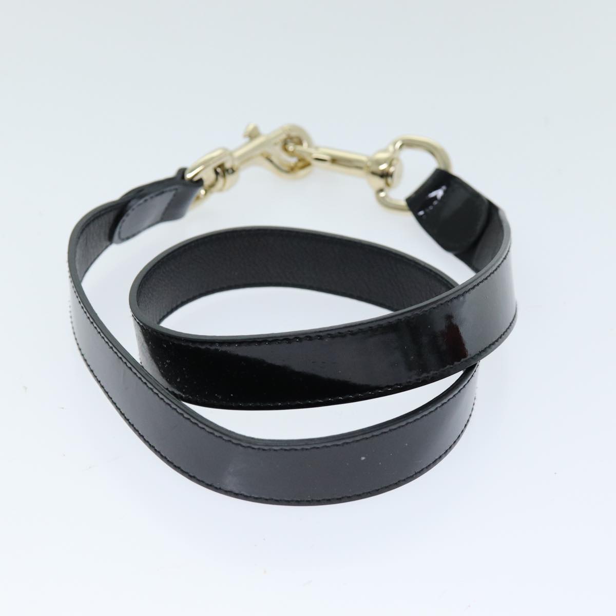 GUCCI Histeria Hand Bag Enamel 2way Black 197016 hk1277