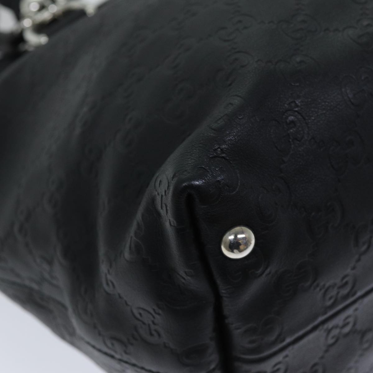 GUCCI GG Canvas Guccissima Horsebit Tote Bag Black 229852 hk1292