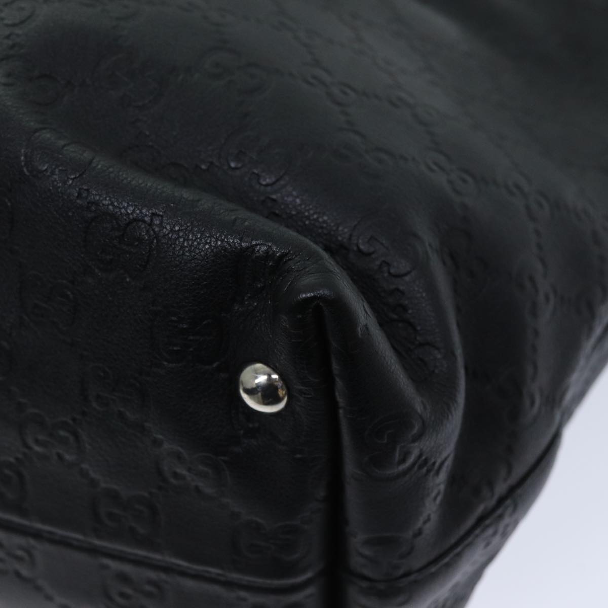 GUCCI GG Canvas Guccissima Horsebit Tote Bag Black 229852 hk1292
