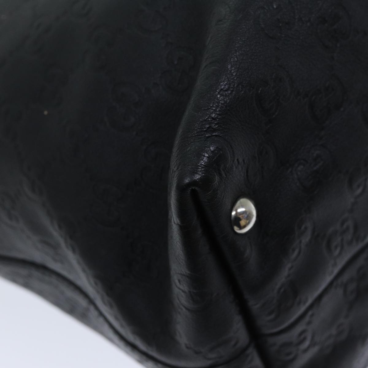 GUCCI GG Canvas Guccissima Horsebit Tote Bag Black 229852 hk1292