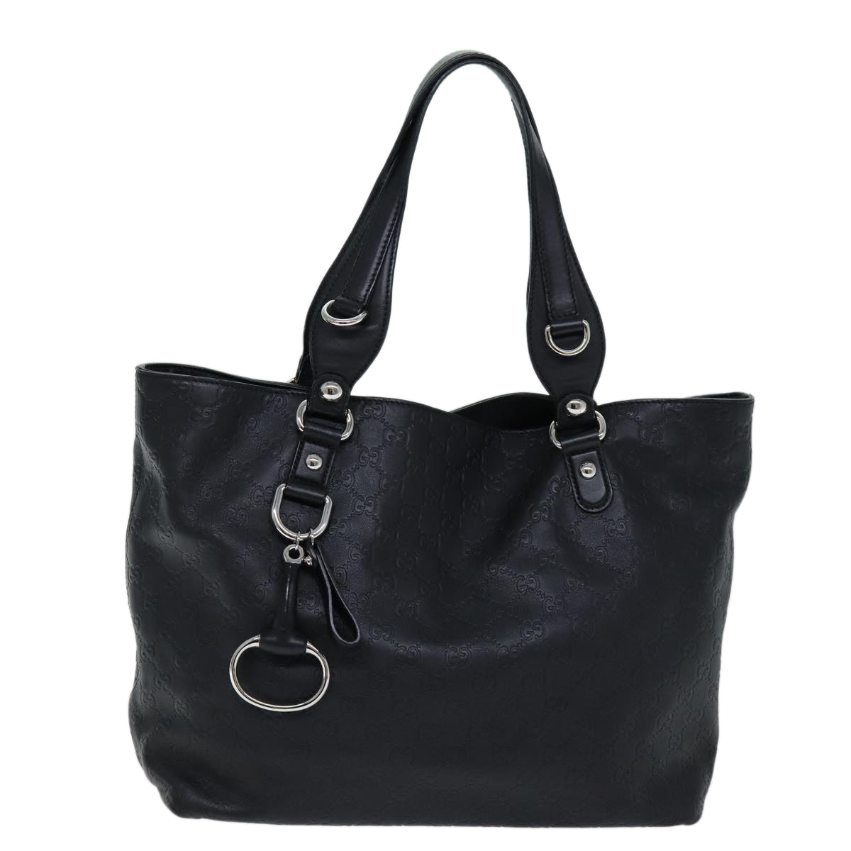 GUCCI GG Canvas Guccissima Horsebit Tote Bag Black 229852 hk1292