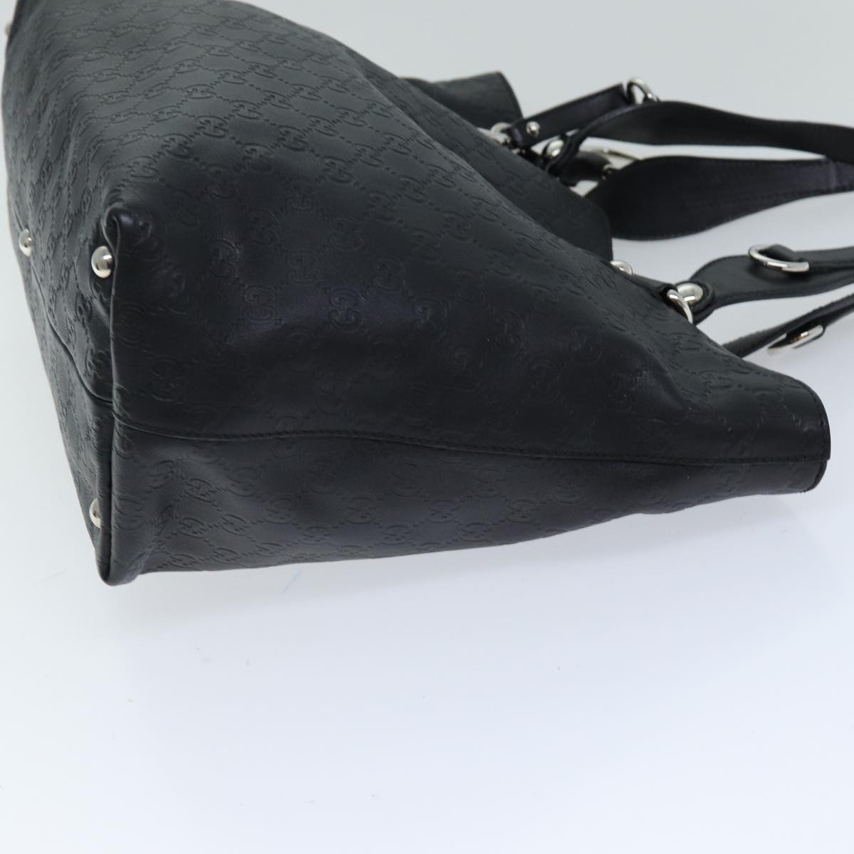 GUCCI GG Canvas Guccissima Horsebit Tote Bag Black 229852 hk1292