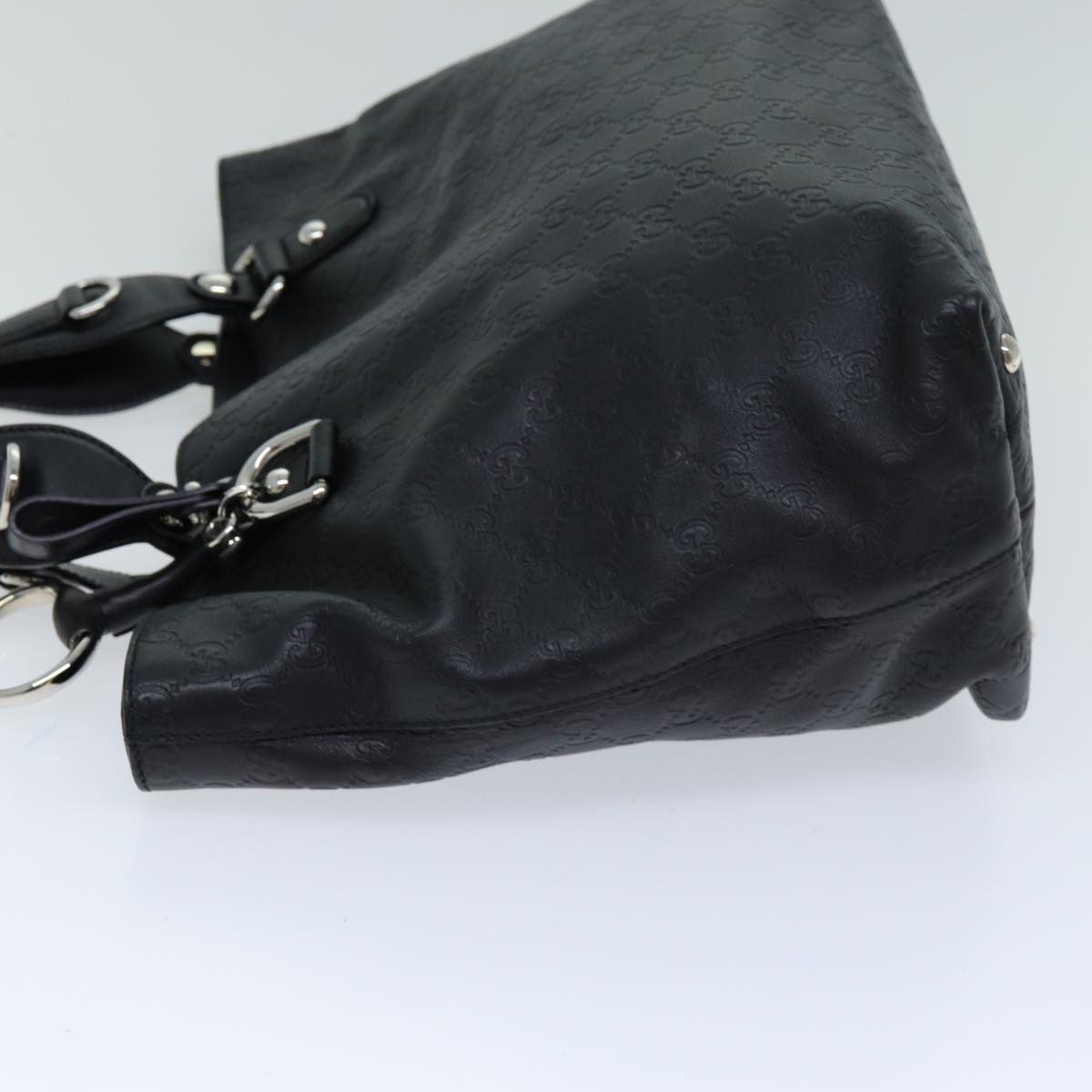 GUCCI GG Canvas Guccissima Horsebit Tote Bag Black 229852 hk1292