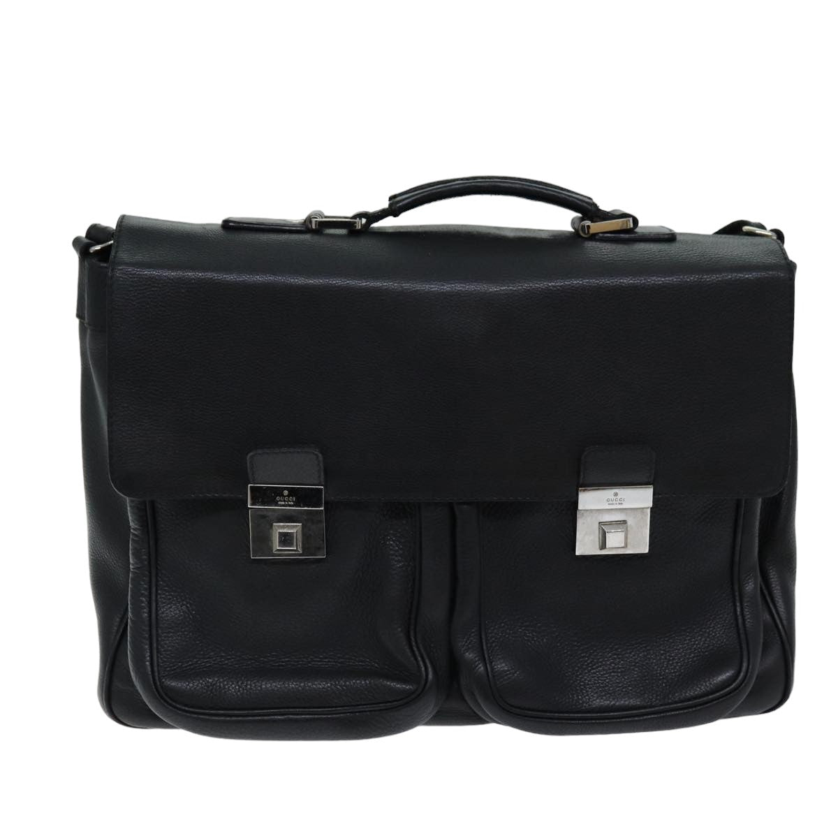 GUCCI Hand Bag Leather 2way Black hk1295