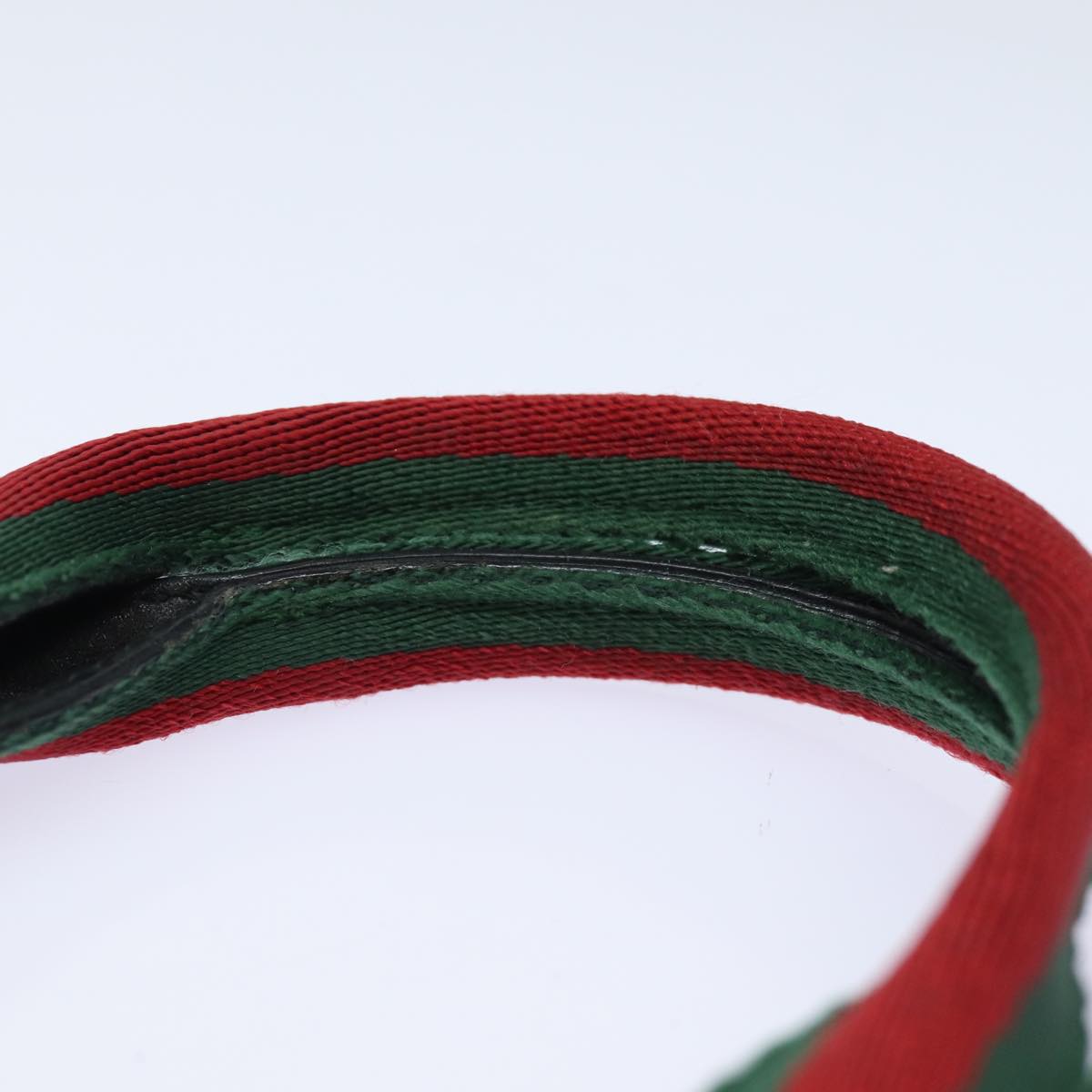 GUCCI Web Sherry Line Hand Bag Canvas Gray Red Green 73984 hk1378