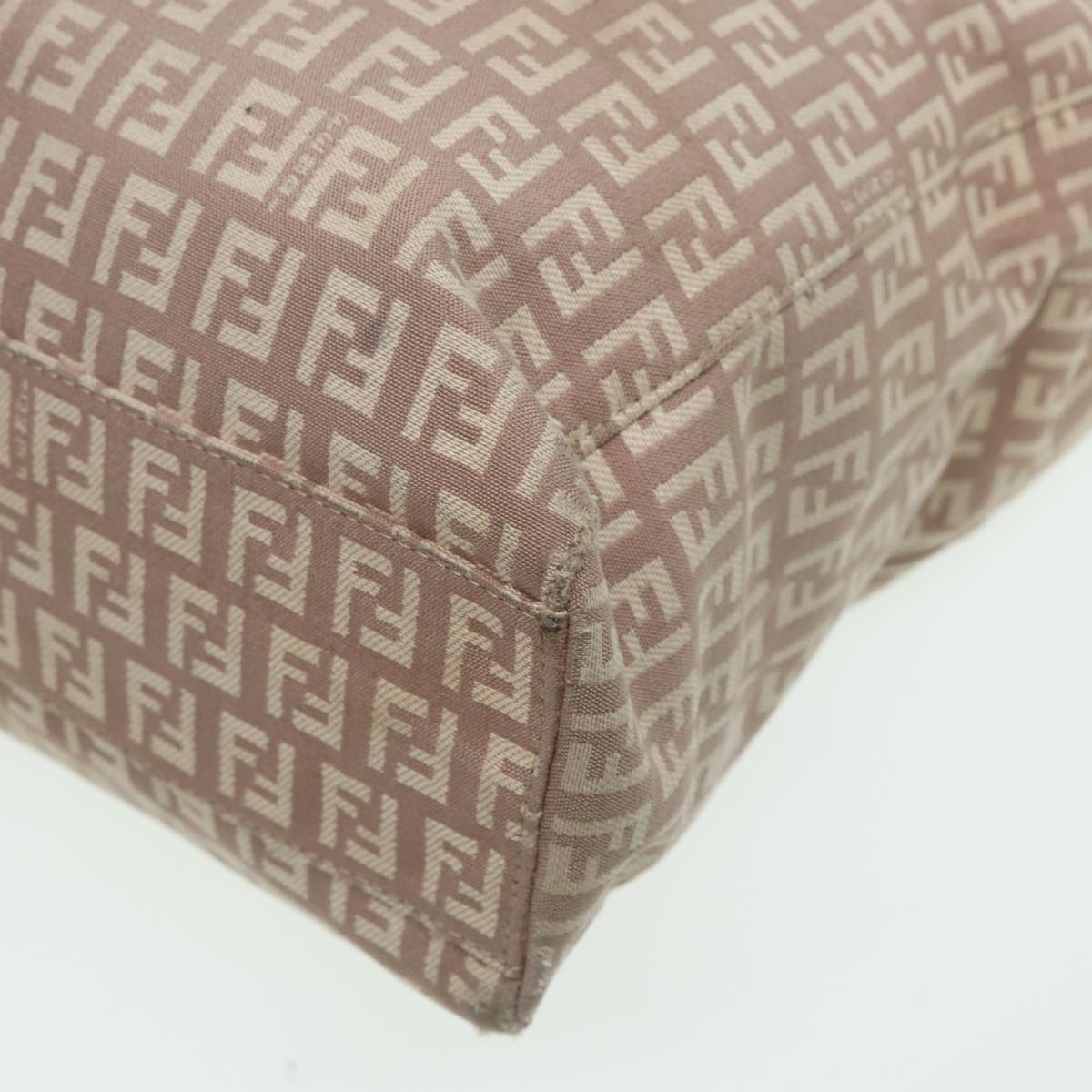 FENDI Zucchino Canvas Hand Bag Pink hk1386