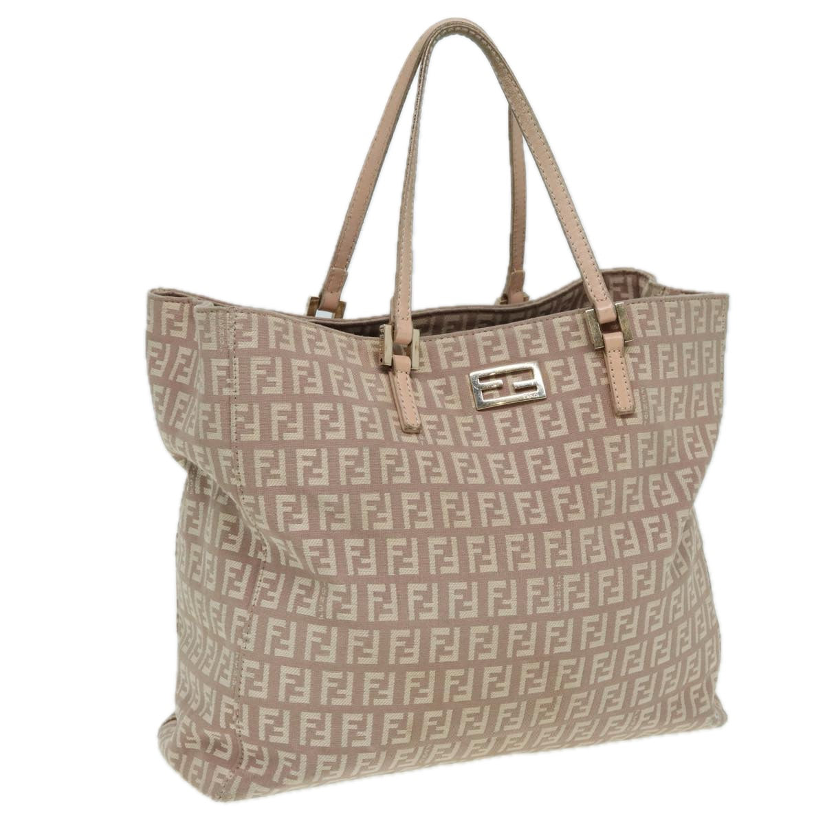 FENDI Zucchino Canvas Hand Bag Pink hk1386