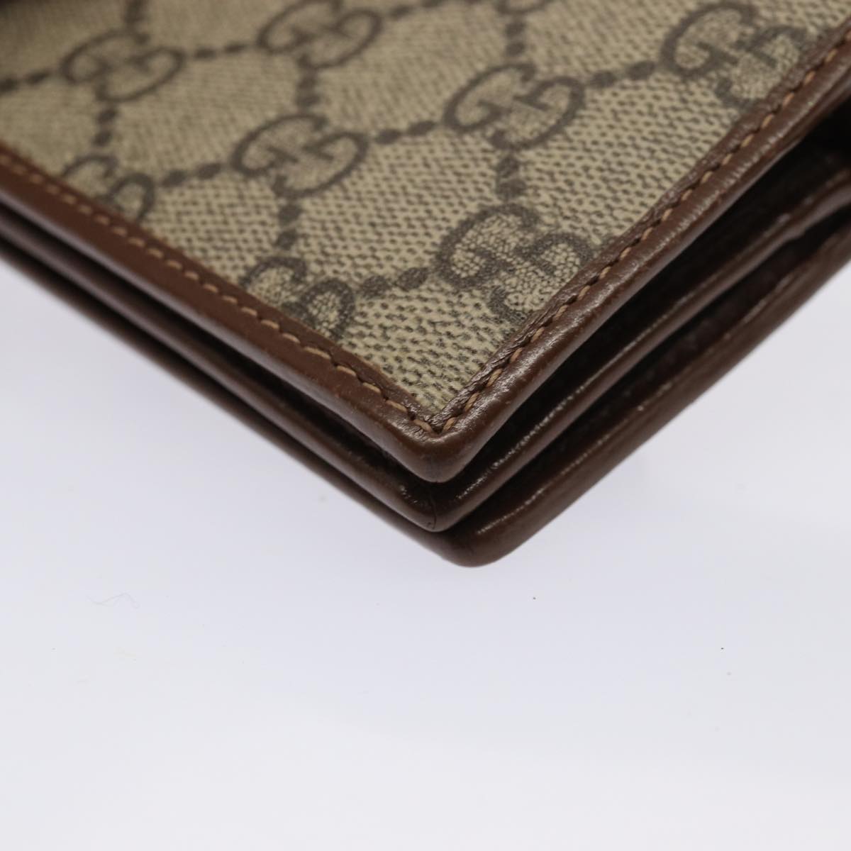 GUCCI Horsebit GG Supreme Compact Wallet PVC Beige 621887 hk1408
