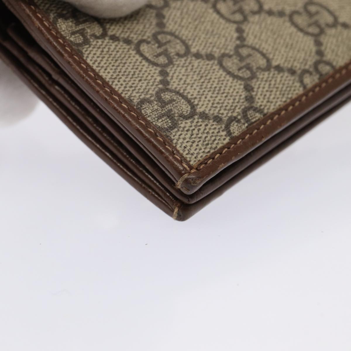 GUCCI Horsebit GG Supreme Compact Wallet PVC Beige 621887 hk1408
