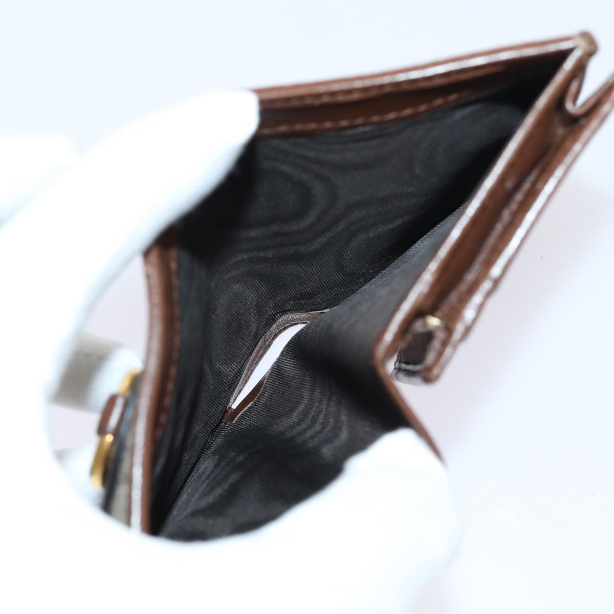 GUCCI Horsebit GG Supreme Compact Wallet PVC Beige 621887 hk1408