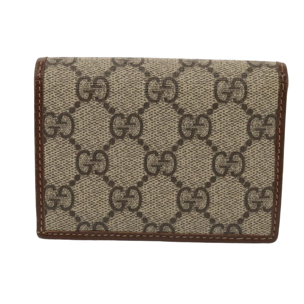 GUCCI Horsebit GG Supreme Compact Wallet PVC Beige 621887 hk1408