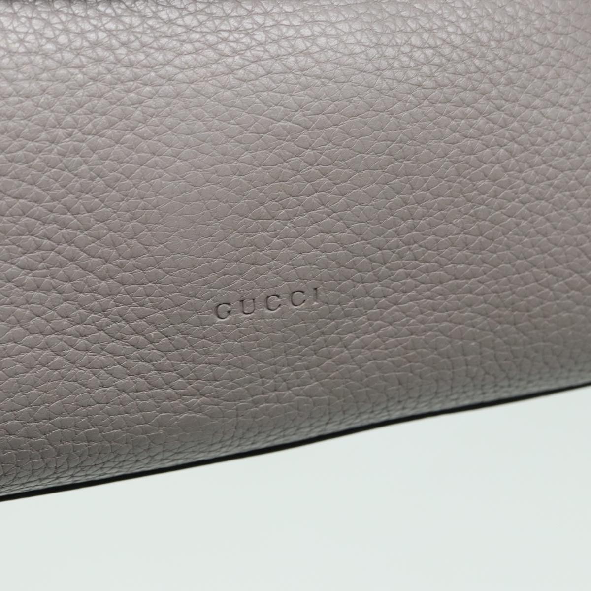 GUCCI Bamboo Daily Hand Bag Leather Gray 370831 hk1420