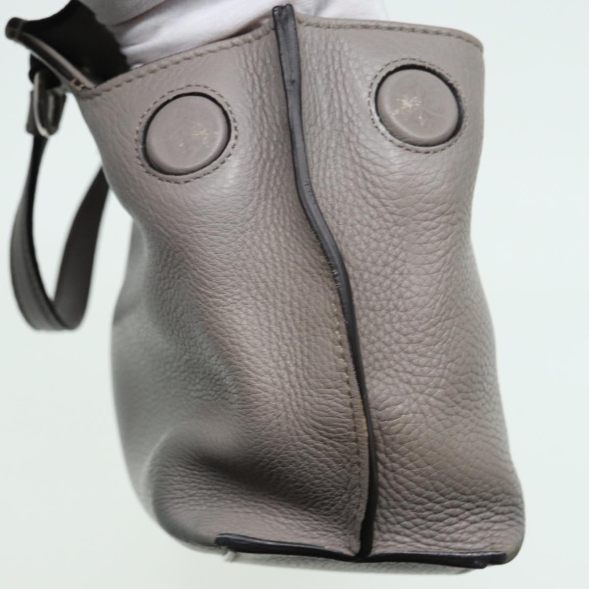 GUCCI Bamboo Daily Hand Bag Leather Gray 370831 hk1420