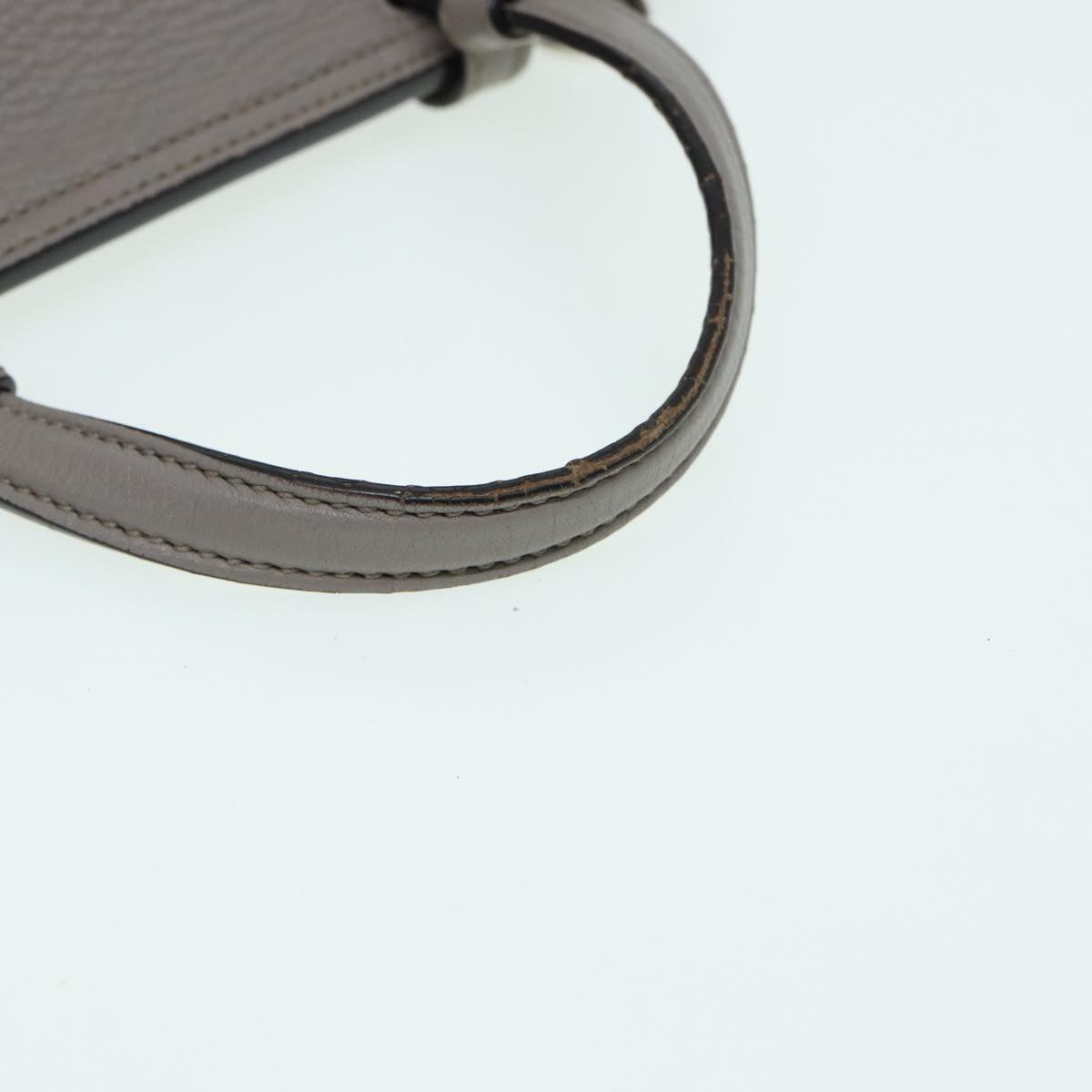 GUCCI Bamboo Daily Hand Bag Leather Gray 370831 hk1420