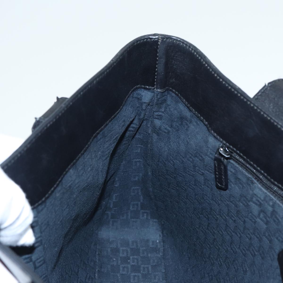 GUCCI Tote Bag Leather Black 73983 hk1431