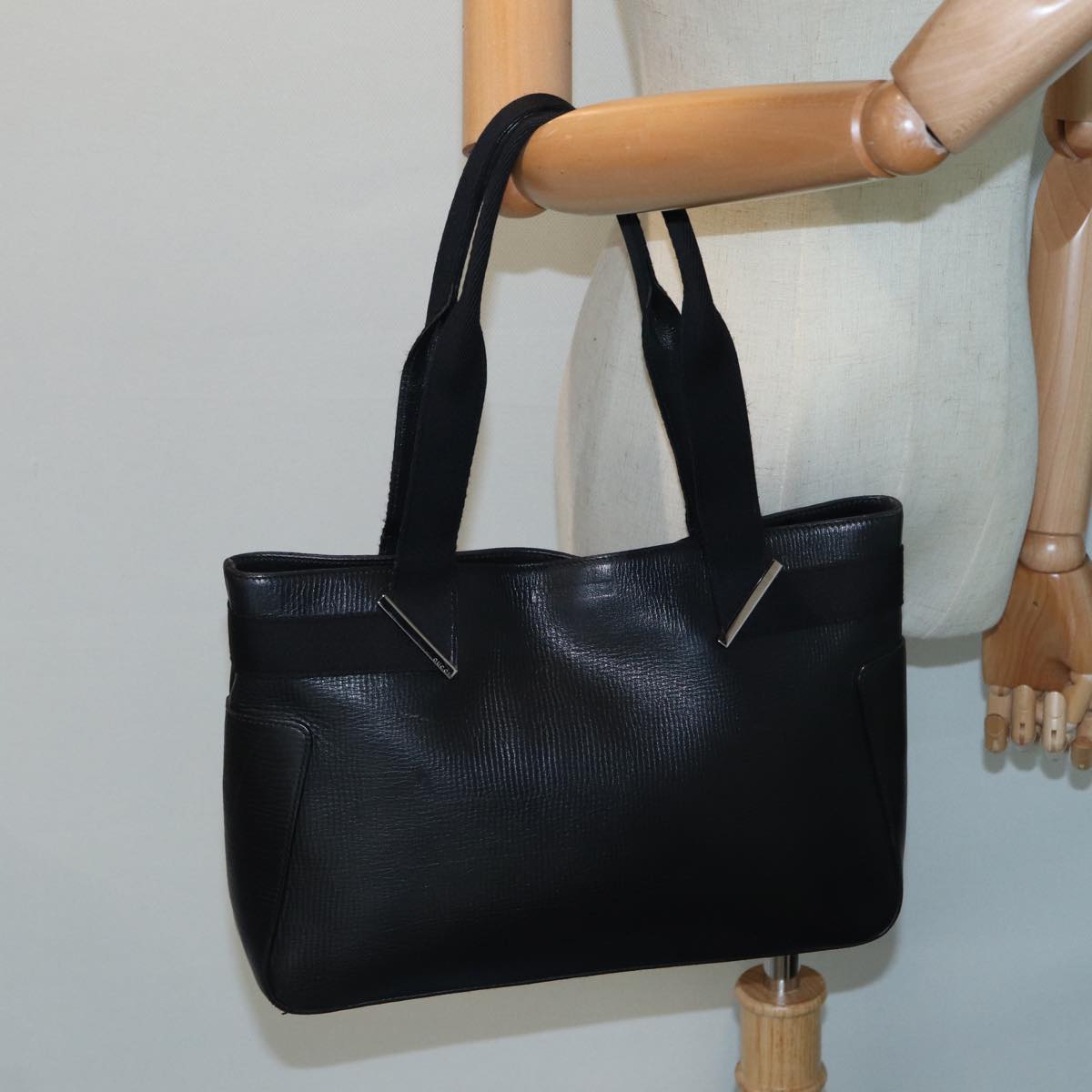GUCCI Tote Bag Leather Black 73983 hk1431