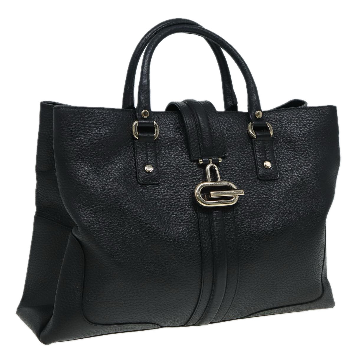 GUCCI Hand Bag Leather Black 130994 hk1433