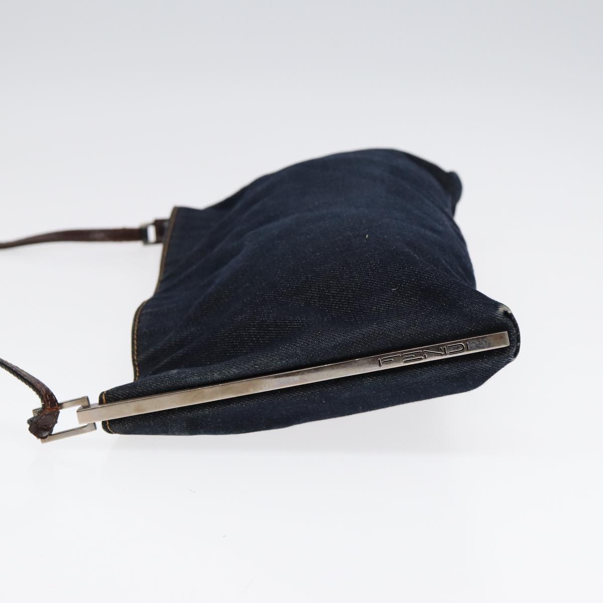 FENDI Shoulder Bag Denim Navy Silver hk1587