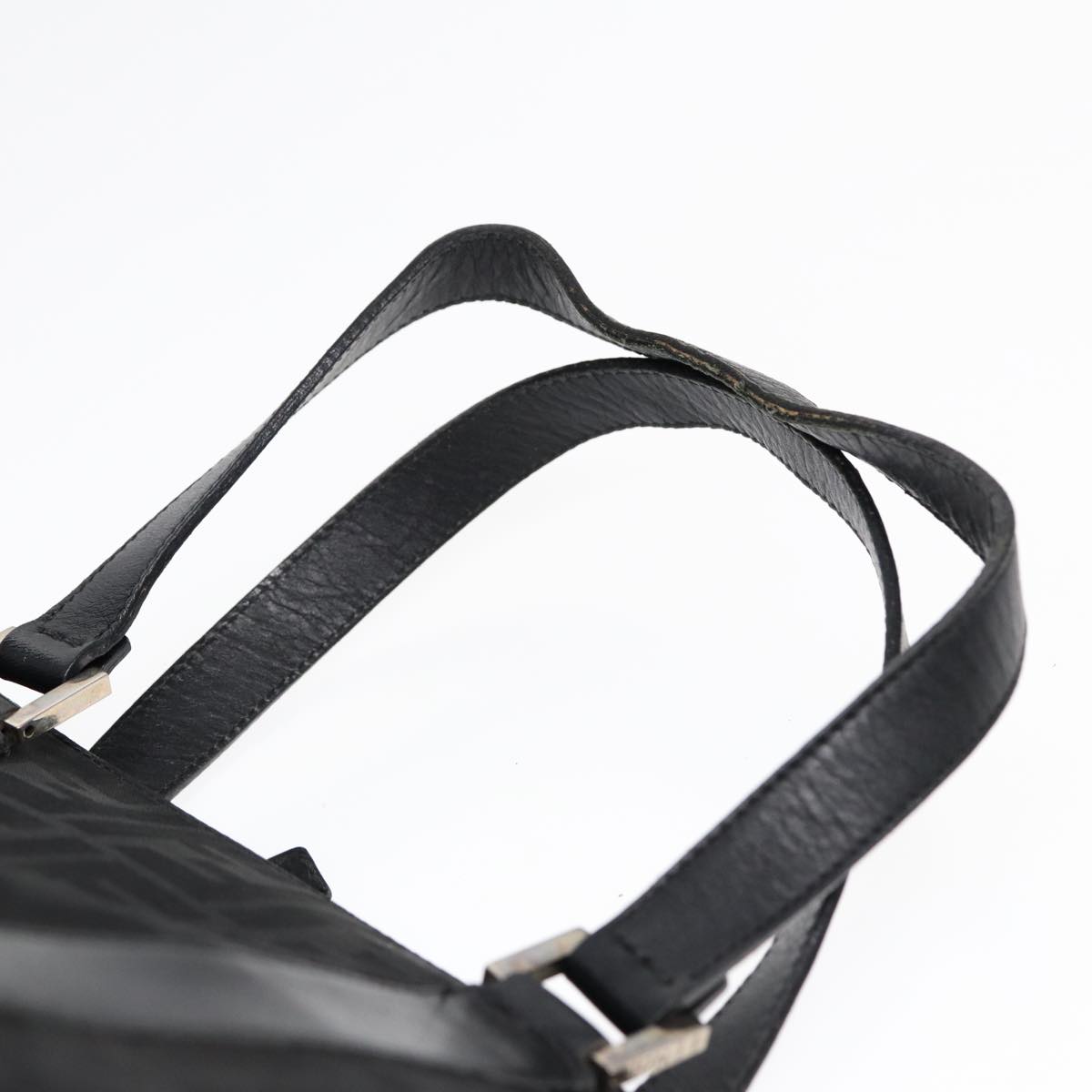FENDI Zucca Canvas Hand Bag Black Silver hk1588