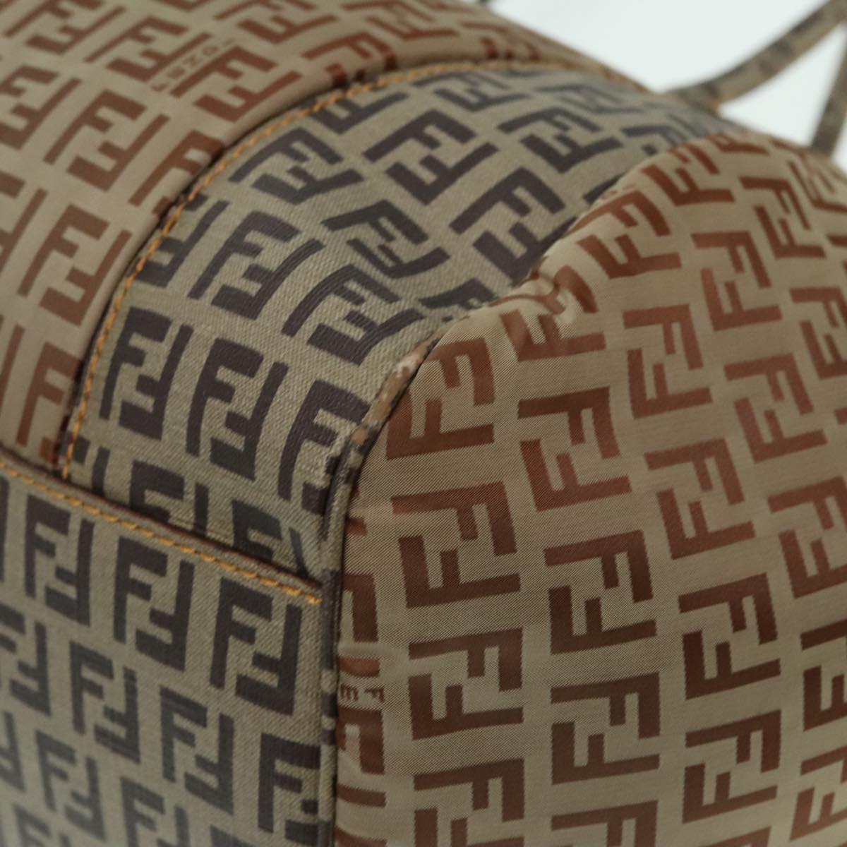 FENDI Zucchino Tote Bag Nylon Beige 8BN174 hk1659