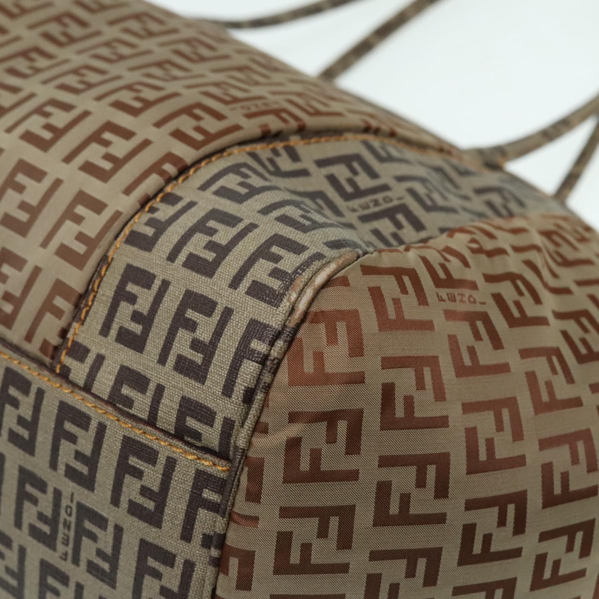 FENDI Zucchino Tote Bag Nylon Beige 8BN174 hk1659